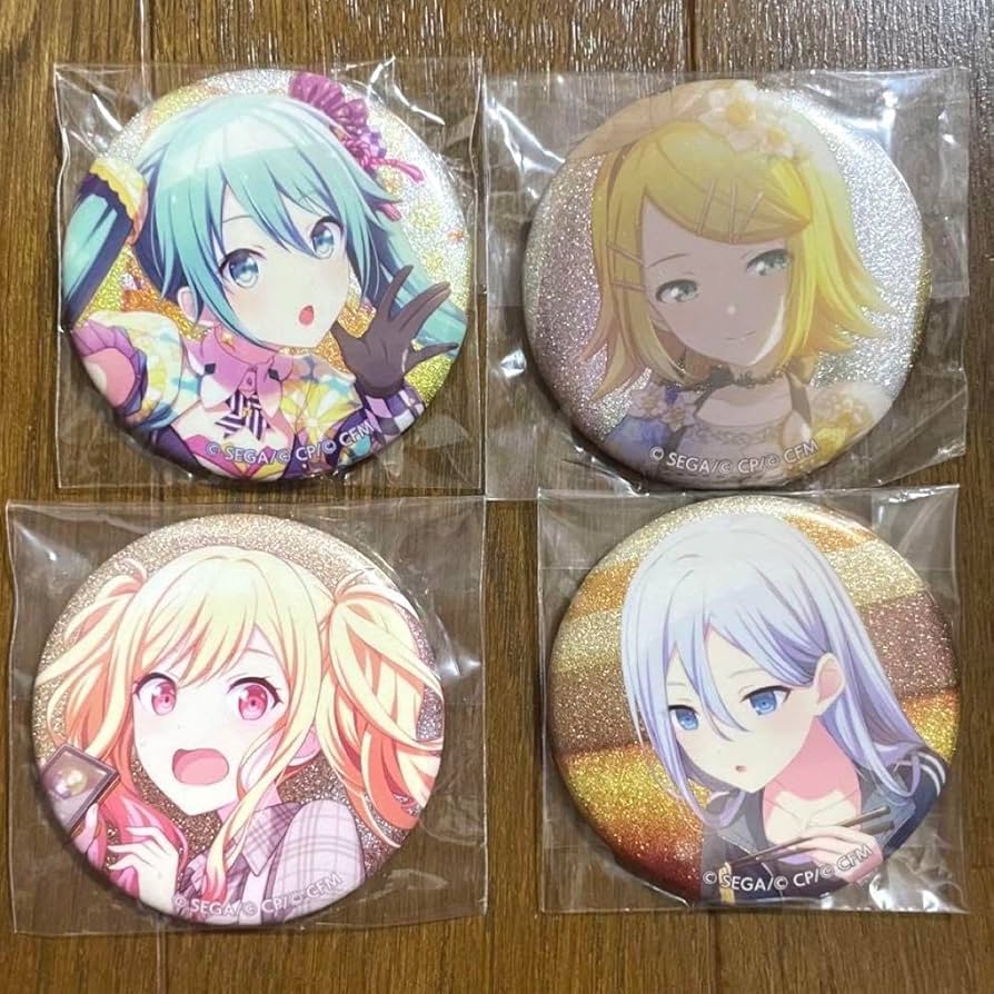 Amazon.co.jp: 鏡音リン 天馬咲希 宵崎奏 グリッター缶バッジ